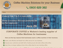 Tablet Screenshot of corporatecoffee.co.nz